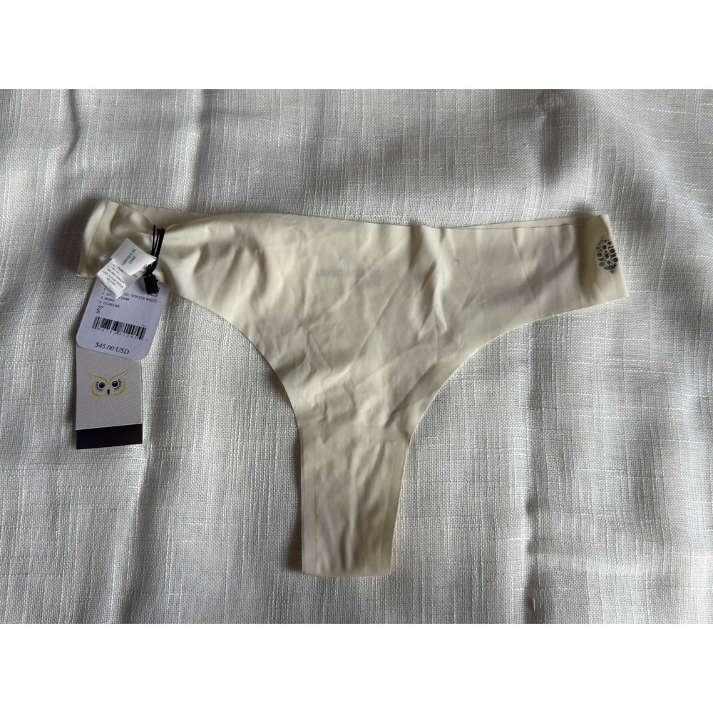 Free People Uwila Warrior Happy Seams Thong Ivory Seamless Underwear Small NWT